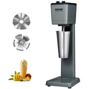 VEVOR Frullatore per Frappè Elettrica, 250W Frullino per Bevande Miscelatore Milkshake con Tazza in Acciaio Inox 304 Velocità Regolabile 15000 18000 21000 RPM Uso Commerciale e Domestico Rumore Basso