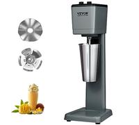VEVOR Frullatore per Frappè Elettrica, 250W Frullino per Bevande Miscelatore Milkshake con Tazza in Acciaio Inox 304 Velocità Regolabile 15000 18000 21000 RPM Uso Commerciale e Domestico Rumore Basso