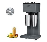 VEVOR Frullatore per Frappè Elettrica, 500W Frullino per Bevande Miscelatore Milkshake con 2 Tazze in Acciaio Inox 304, Velocità Regolabile 15000 18000 21000 RPM per Uso Commerciale Domestico Bar ecc