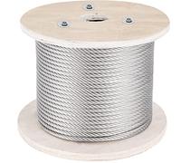 VEVOR Bobina di fune metallica 152 m in acciaio inox 316 diametro 4 mm 1x19