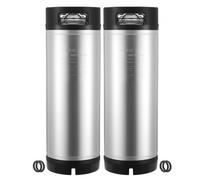VEVOR Fusto di Birra con Chiusura a Sfera, 19 L Fusti per Bevanda Fredda SUS304 con Doppia Maniglia in Gomma e Fondo in Gomma, Attrezzatura per la Produzione di Birra Fatta in Casa, 2 Pezzi