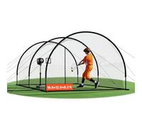 VEVOR Gabbia da Battuta Pop-Up di Baseball 6060 x 3660 x 2500 mm, Gabbia da Battuta Portatile Indipendente con HDPE Annodato a 30 Strati e Apertura per Macchina da Lancio, per Interni ed Esterni