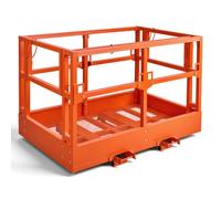 VEVOR Gabbia di Sicurezza per Carrello Elevatore, 181,7 x 122 cm, Gabbia Operatore Carrello Elevatore Portata Massima 907 kg, in Acciaio al Carbonio, Piattaforma di Lavoro, per Lavori in Quota Pesanti