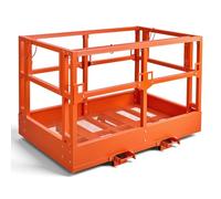 VEVOR Gabbia di Sicurezza per Carrello Elevatore, 181,7 x 122 cm, Gabbia Operatore Carrello Elevatore Portata Massima 907 kg, in Acciaio al Carbonio, Piattaforma di Lavoro, per Lavori in Quota Pesanti