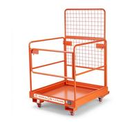 VEVOR Gabbia di Sicurezza per Carrello Elevatore, 92 x 104,5 cm, Gabbia Operatore Carrello Elevatore con 4 Ruote Flessibili, Portata 544 kg, in Acciaio Rinforzato, per Lavori in Quota e Sollevamento