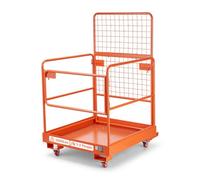 VEVOR Gabbia di Sicurezza per Carrello Elevatore, 92 x 104,5 cm, Gabbia Operatore Carrello Elevatore con 4 Ruote Flessibili, Portata 544 kg, in Acciaio Rinforzato, per Lavori in Quota e Sollevamento