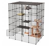 VEVOR Gabbia Grande per Gatti a 5 Livelli 139,7x104,1x175,2cm Nero
