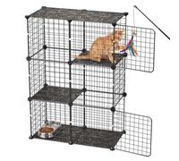 VEVOR Gabbia Metallica per Gatti a 3 Livelli 71,1x35,5x104,1cm, Box