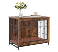 VEVOR Gabbia per Cani in Legno 82,6x55,6x64 cm Doppia Porta Vassoio Uso Interno