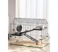 VEVOR Gabbia per Criceti, Habitat per Criceti Trasparenti con Visione a 360°, Gabbia per Piccoli Animali Domestici 29,5 x 17,3 x 24 Pollici con Bottiglia d'Acqua, Casa Portatile per Piccoli Animali