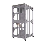 VEVOR Gabbia per Gatti Cuccioli Animali Domestici in Metallo 3 Ripiani da Interno Capienza Ripiano 14kg, Gabbia Grande a 3 Ripiani per Animali 760 x 865 x 1630mm, Gabbia 3 Livelli per Gatti da Interno