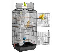 VEVOR Grande Gabbia per Uccelli 45,7 x 35,5 x 92,5 cm Gabbia per Calopsitte Nero