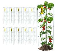VEVOR Gabbie per Pomodori, 11,8" x 11,8" x 46,1", 10 Confezioni Gabbie di Supporto per Piante Quadrate, Torri di Pomodoro in Acciaio per Verdure Rampicanti, Piante, Fiori, Frutta