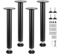 VEVOR Gambe 4 Pezzi Regolabili per Tavolo in Acciaio Altezza 406,4mm Colore Nero