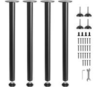 VEVOR Gambe 4 Pezzi Regolabili per Tavolo in Acciaio Altezza 711,2mm Colore Nero