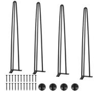 VEVOR Gambe da tavolo a forcina, 71,1 cm, set di 4 gambe da scrivania con capacità di carico 408,2 kg, gambe a forcina, 3 aste, per sedie da scrivania, panche, tavoli da pranzo, in acciaio al carbonio