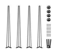 VEVOR Gambe da Tavolo a Forcina, 91,4 cm, Nero, Set di 4 per Scrivania Con Capacità di Carico 399,2 kg, 3 Aste, per Panca, Tavolo da Pranzo