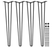 VEVOR Gambe da Tavolo da Scrivania 3 Aste per Impieghi Gravosi Ferro, Set di 4 Kit Gambe da Tavolo a Forcina per Scrivania, Adatte per Tavolini, Divani, Panche in Legno, Seggioloni, Tavolini da Bar