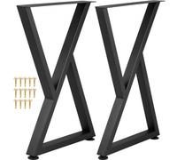 VEVOR Gambe da Tavolo in Metallo, Gambe Scrivania 71,1 x 45,7 cm 2 Pezzi, Gambe a Forma di Z, Gambe Tavolino in Ferro Battuto, per Casa Tavolo da Pranzo con Protezioni in Gomma Pavimenti, Tappetino