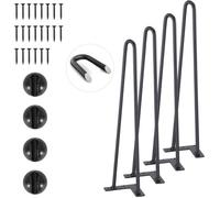 VEVOR Gambe per Tavolo a Forcina da 4 Pezzi con Piastra di Montaggio, Kit di Gambe per Scrivania Lunghezza 48,2 cm in Acciaio Capacità Carico max. 227 kg, Gambe per Mobili per Tavolo da Casa Ufficio