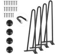 VEVOR Gambe per Tavolo a Forcina da 4 Pezzi con Piastra di Montaggio, Kit di Gambe per Scrivania Lunghezza 40,6 cm in Acciaio Capacità Carico max. 227 kg, Gambe per Mobili per Tavolo da Casa Ufficio