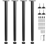VEVOR Gambe per Tavolo da 4 Pezzi con Piastra di Montaggio, Kit di Gambe per Scrivania Lunghezza 711,2mm in Acciaio Capacità Carico max. 544kg, Set di Gambe Regolabili per Mobili Tavolo Casa Ufficio