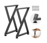 VEVOR Gambe per Tavolo in Acciaio, Gambe per Scrivania Smontabili, Design Modulare, Struttura a Z, Montaggio Semplice, Carico Max.1000 kg, per Tavoli da Caffè e da Bar, 74 x 47,2 cm, 2 Pezzi, Nero