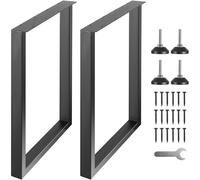 VEVOR Gambe Quadrate Regolabili per Tavolo in Acciaio Altezza 711 mm da 2 Pezzi