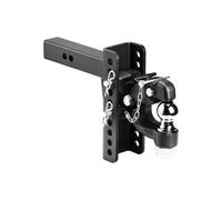 VEVOR Gancio a Perno, 9070 kg, Gancio a Perno 5,08 mm Ricevitore, Sfera di Traino Combinata, Anello di Lunetta adatto 6,35-7,62 cm, Salita e Discesa da 15,24 cm, Verniciatura a Polvere, Nera