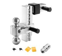 VEVOR Gancio di Traino Regolabile da 203 mm Gancio di Traino, Supporto a Tre Sfere per Ricevitore Gancio da 50 mm Dimensioni Sfera di Rimorchio 47,6 mm 50 mm e 58,7 mm Max 6800 kg per Camper, ATV