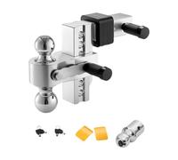 VEVOR Gancio di Traino Regolabile da152,4 mm Gancio di Rimorchio, Supporto a Tre Sfere per Ricevitore Gancio da 50 mm Dimensioni Sfera di Rimorchio 47,6 mm 50 mm e 58,7 mm Max 6800 kg per Camper, ATV