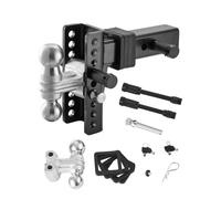 VEVOR Gancio di Traino Regolabile, Supporto a Sfera per Gancio di Traino 152,4 mm Gancio di Traino per Carichi Pesanti, Sfere 50 mm 58,7 mm per Ricevitore 63,5 mm 9980 kg GTW, Supporto a Sfera Solido