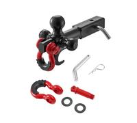 VEVOR Gancio di Traino, Supporto a Tre Sfere con Gancio e Anello a D, Gancio di Rimorchio, Dimensioni della Sfera di Rimorchio 47,6 mm 50 mm e 58,7 mm Capacità Massima 19955 kg per Camper, SUV, Nero