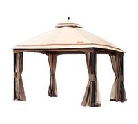 VEVOR Gazebo da Patio per 10-12 Persone, Gazebo da Cortile 10 x 13 Piedi, con zanzariera, Poliestere 180G Rivestito in PU, Tettoia da Esterno per Patio, Cortile, Prato, Giardino, Terrazza