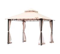 VEVOR Gazebo da Patio per 6-8 Persone 10 x 10 Piedi, con zanzariera, Struttura in Metallo e Poliestere 180G Rivestito in PU, Tettoia da Esterno per Patio, Cortile, Prato, Giardino, Terrazza
