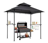 VEVOR Gazebo per Barbecue 243 x 150 cm, Gazebo per Barbecue da Esterno con Tetto a 2 Livelli, Copertura per Barbecue da Giardino in Acciaio Verniciato a Polvere, per Grigliate, Feste, Picnic