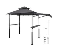 VEVOR Gazebo per Barbecue 243 x 150 cm, Gazebo per Barbecue da Esterno con Tetto Tettoia Parasole, Copertura per Barbecue da Giardino in Acciaio Verniciato a Polvere, per Grigliate, Feste, Picnic