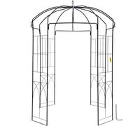 VEVOR Gazebo Pergolato a Forma di Gabbia per Uccelli 2,4 x 1,6 m per Matrimonio Giardino Esterno Nero