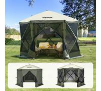 VEVOR Gazebo Pop-Up Tenda con Schermo Baldacchino 6 Lati Riparo per Sole Verde