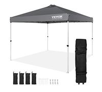 VEVOR Tenda Gazebo Pop-up Portatile Pieghevole 3 x 3 m per Eventi Feste Grigio