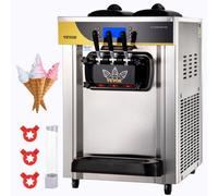VEVOR Gelatiera da Banco da 2200W, Macchina per Gelato Soft da 22-30 L/ora, Gelatiera Commerciale a 3 Gusti con Accessori Completi, Utilizzo per Gelato Soft
