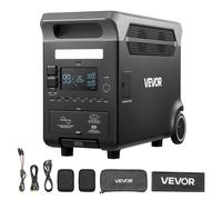 VEVOR Centrale Elettrica Portatile, Generatore Solare da 3600 W e 3840 Wh con 10 Porte di Uscita, Batteria di Backup LiFePO4 Espandibile per Camper, Campeggio, Senza Pannello Solare