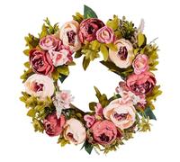 VEVOR Ghirlanda Decorativa Artificiale, 48,26 cm, Rosa, Decorata conPeonie, Ortensie, Velo di Bambino, Ghirlanda per Tutto l'Anno per Decorazioni Interni Esterni, Pareti di Casa, Festival, Matrimoni