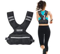 VEVOR Giacca con Pesi Regolabile 5 a 9,1 kg, Giacca con Pesi 6 Pacchi Pesi in Pellet di Ferro e Striscia Riflettente per Adulti Attrezzatura da Allenamento per Bodybuilding, Corsa, Jogging, Fitness