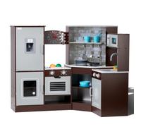 VEVOR Set di Giocattolo da Cucina ad Angolo per Bambini 24 Pezzi Marrone