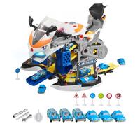 VEVOR Giocattolo Motore per Moto, Giochi Meccanici 25 Pezzi con Parti Rimovibili, Luci e Suoni, Simulazione di Guida e Corsa in Pista, Set Officina Meccanica per Bambini, Colore Giallo