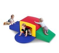 VEVOR Giochi da Arrampicata per Bambini al Coperto, Attrezzatura da Gioco Morbida per Arrampicata, Gattonare e Tunnel in 5 Pezzi, Giochi in Schiuma per Arrampicata, Labirinto di Tunnel per Bambini