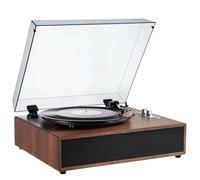 VEVOR Giradischi in Vinile, Giradischi 3 Velocità, Altoparlanti Stereo Integrati 10 W Trasmissione a Cinghia, Cartuccia Magnetica, Supporto 33/45/78 Giri in Uscita RCA, per Dischi Vinile 18/25/30 cm