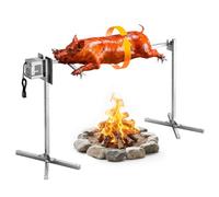 VEVOR Girarrosto Elettrico Altezza Regolabile 8 Livelli Carico max 60 kg per Barbecue con Girarrosto, Fuoco Aperto, Motore da 38 W, Kit di Cottura Automatica, Acciaio Inox, per Campeggio, Picnic