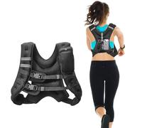 VEVOR Giubbotto con Pesi 9,22kg, Giubbotto con Pesi Fibbia Regolabile, Spalline e Striscia Riflettente per Allenamento Fisico, Attrezzatura da Allenamento Bodybuilding, Corsa, Jogging Fitness, Nero
